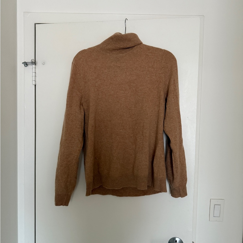 Lord & Taylor Tan Cashmere Turtleneck Sweater